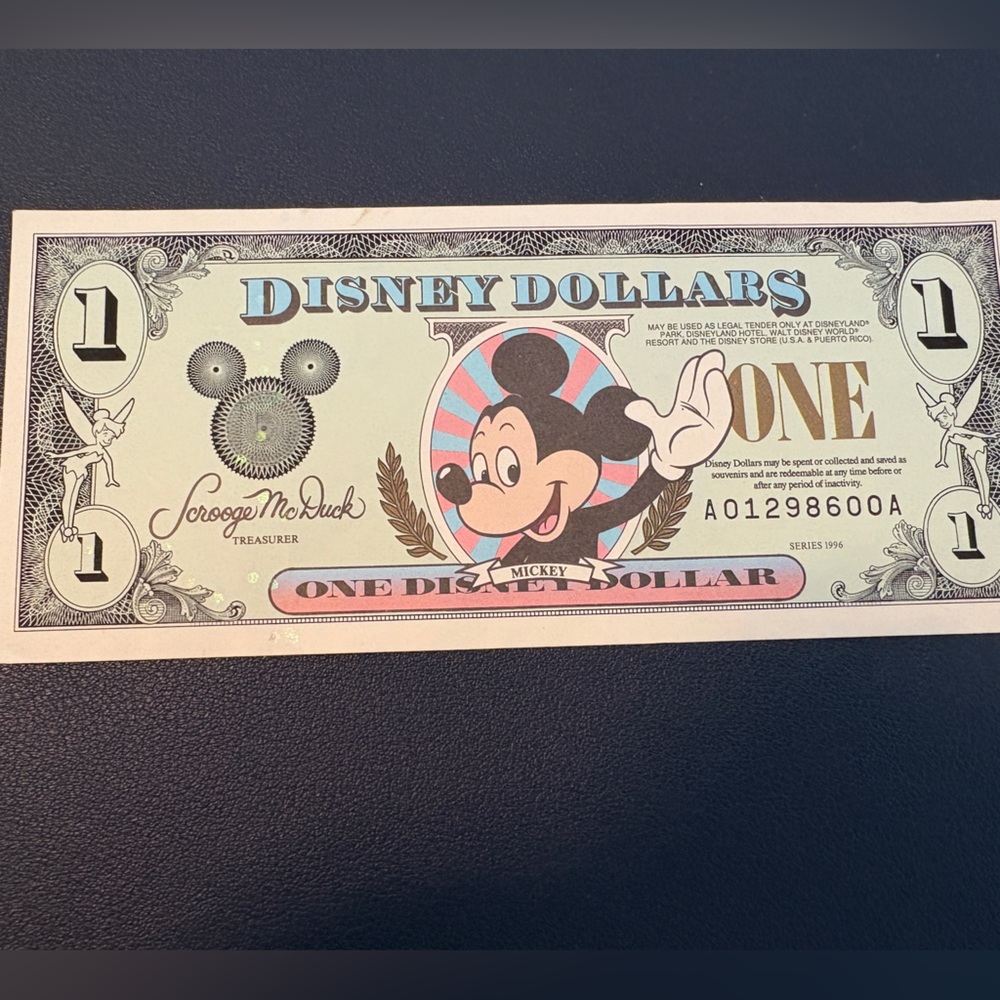 Disney Dollar 1996 with Castle Design